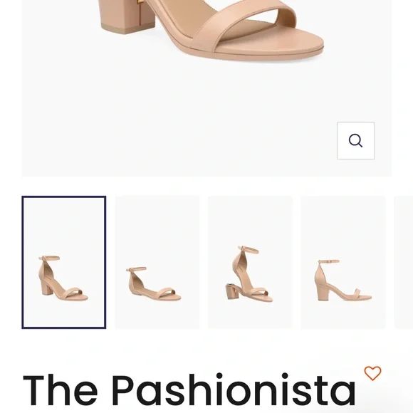 Nude Ankle Strap Block Heel Sandals - Picture 2 of 6